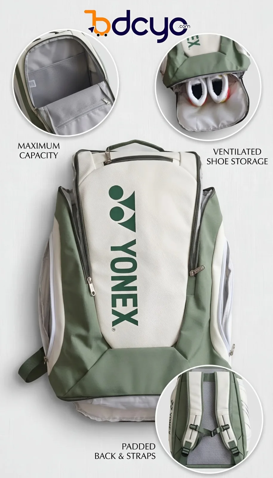 Yonex back bag - white g 7189